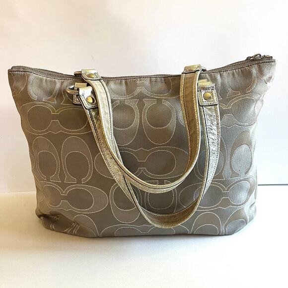 COACH POPPY RARE‼️ Tote, Champagne & Metallic - Picture 9 of 17